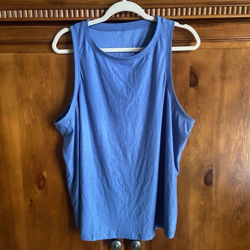 Beyond Yoga Featherweight Rebalance Tank Size XL Blue Indigo Gym Top Sporty Boxy